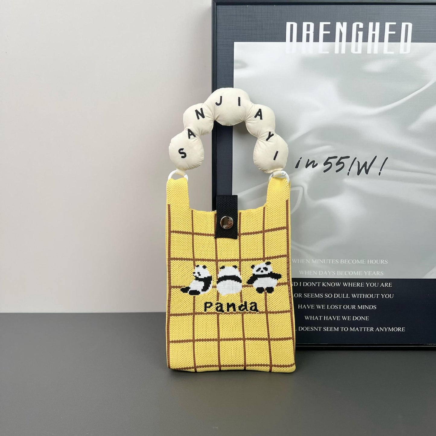 Advanced Sense Ins New Phone Bag Cute Cartoon Knitted Bag Niche Design Trendy Shoulder Crossbody Shoulder Bag