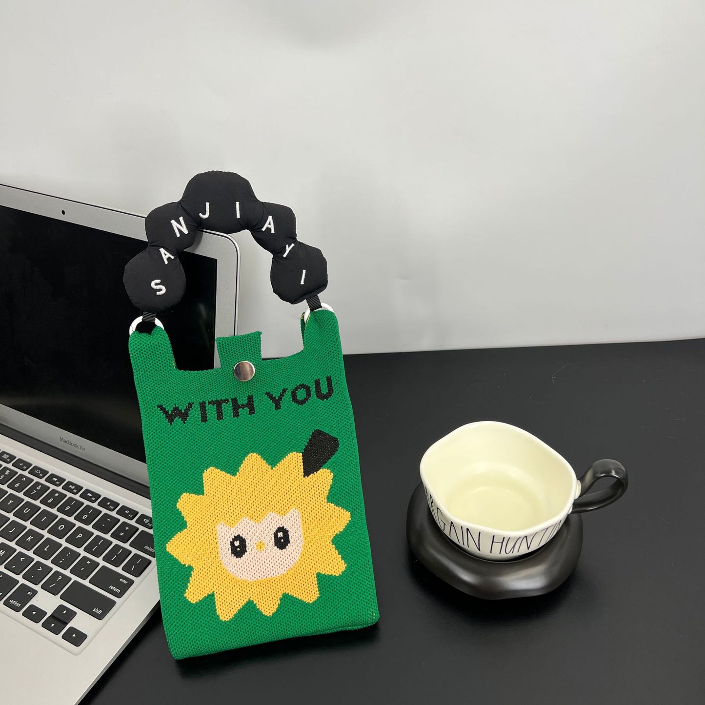 Cute Candy Color Phone Bag Korean Version Mini Knitted Bag Design Handheld Multi-use Cartoon Versatile Storage Bag Wholesale