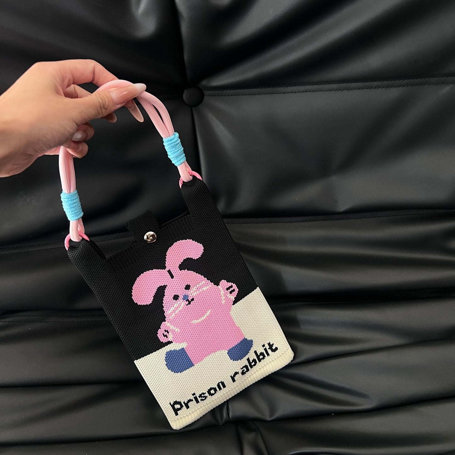 Cute Candy Color Phone Bag Korean Version Mini Knitted Bag Design Handheld Multi-use Cartoon Versatile Storage Bag Wholesale