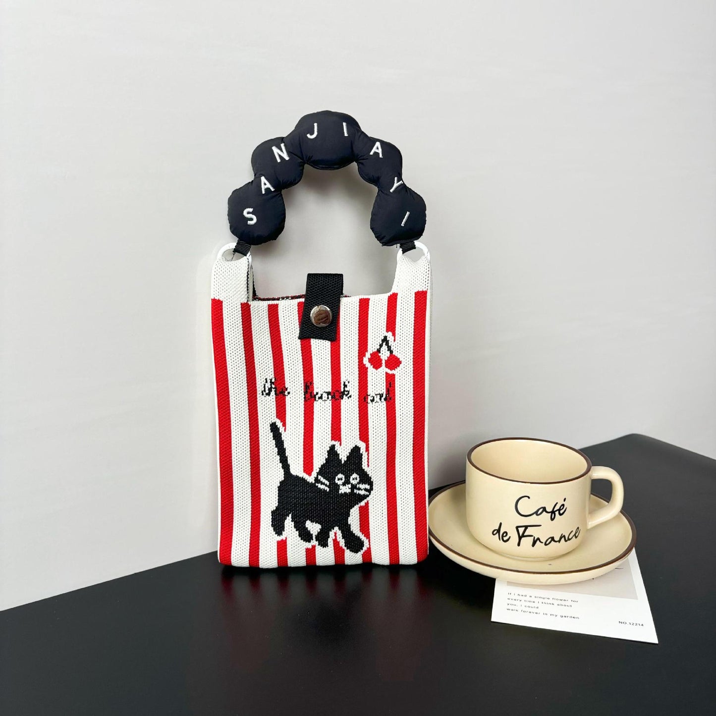 Advanced Sense Ins New Phone Bag Cute Cartoon Knitted Bag Niche Design Trendy Shoulder Crossbody Shoulder Bag