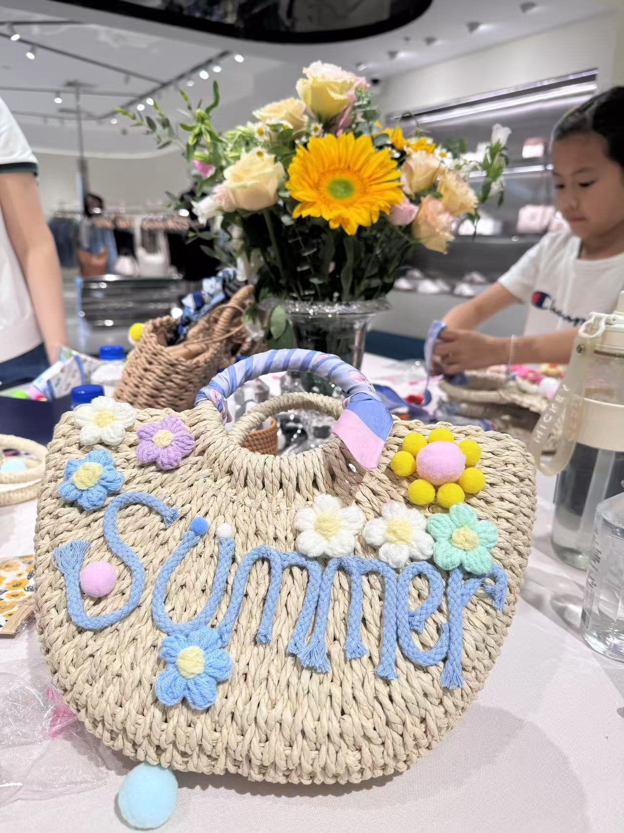 Original diy Handmade Seaside Vacation Letter Straw Bag Handheld Shoulder Paper Rope Women's Bag Straw Bag