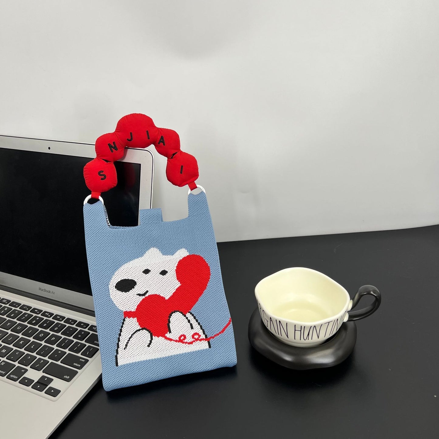 Cute Candy Color Phone Bag Korean Version Mini Knitted Bag Design Handheld Multi-use Cartoon Versatile Storage Bag Wholesale