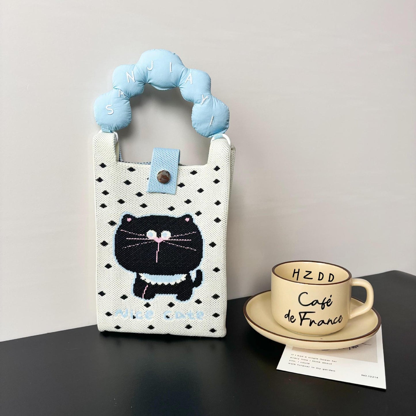 Advanced Sense Ins New Phone Bag Cute Cartoon Knitted Bag Niche Design Trendy Shoulder Crossbody Shoulder Bag