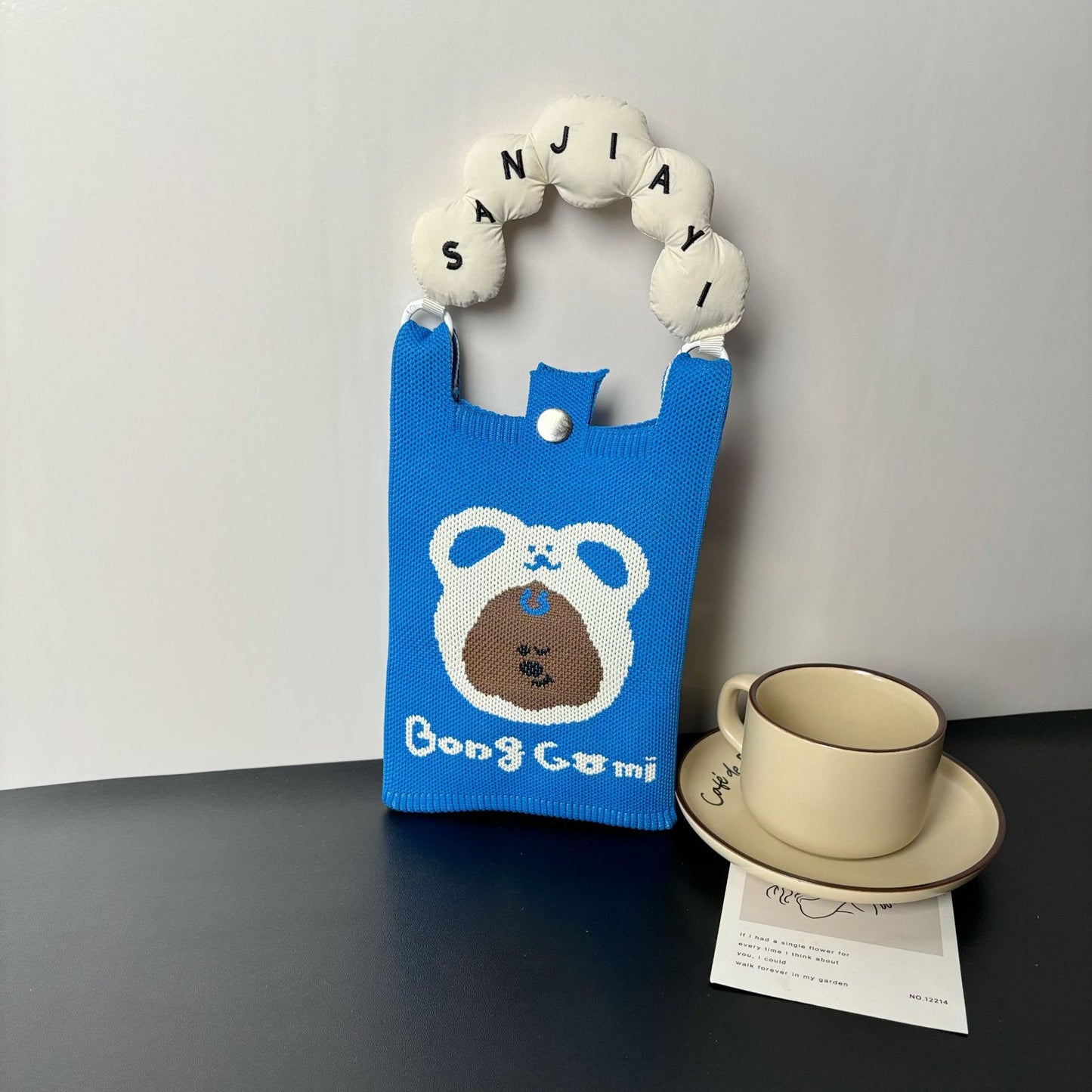 Advanced Sense Ins New Phone Bag Cute Cartoon Knitted Bag Niche Design Trendy Shoulder Crossbody Shoulder Bag