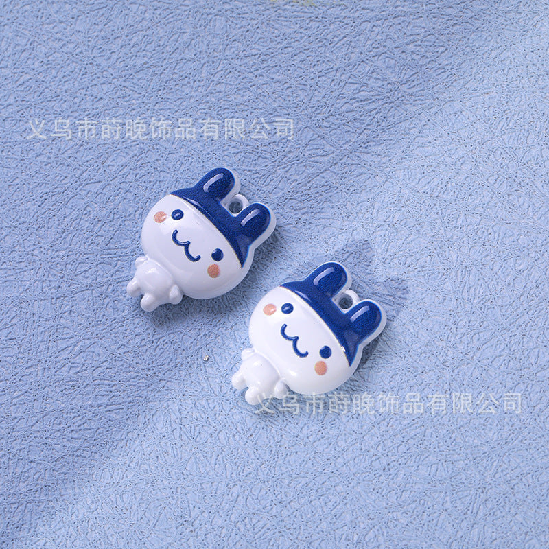 Zinc Alloy Painted Cute Cartoon Tamagotchi Pendant diy Mobile Phone Chain Keychain Bracelet Jewelry Accessories