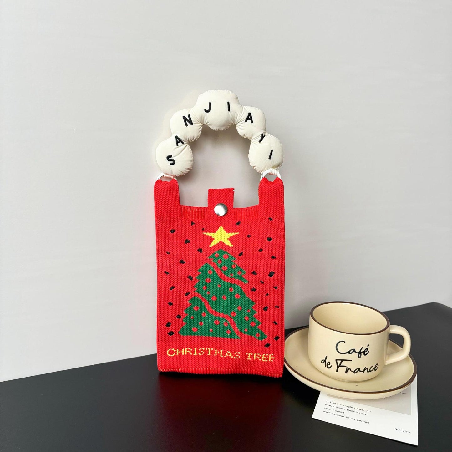 Advanced Sense Ins New Phone Bag Cute Cartoon Knitted Bag Niche Design Trendy Shoulder Crossbody Shoulder Bag