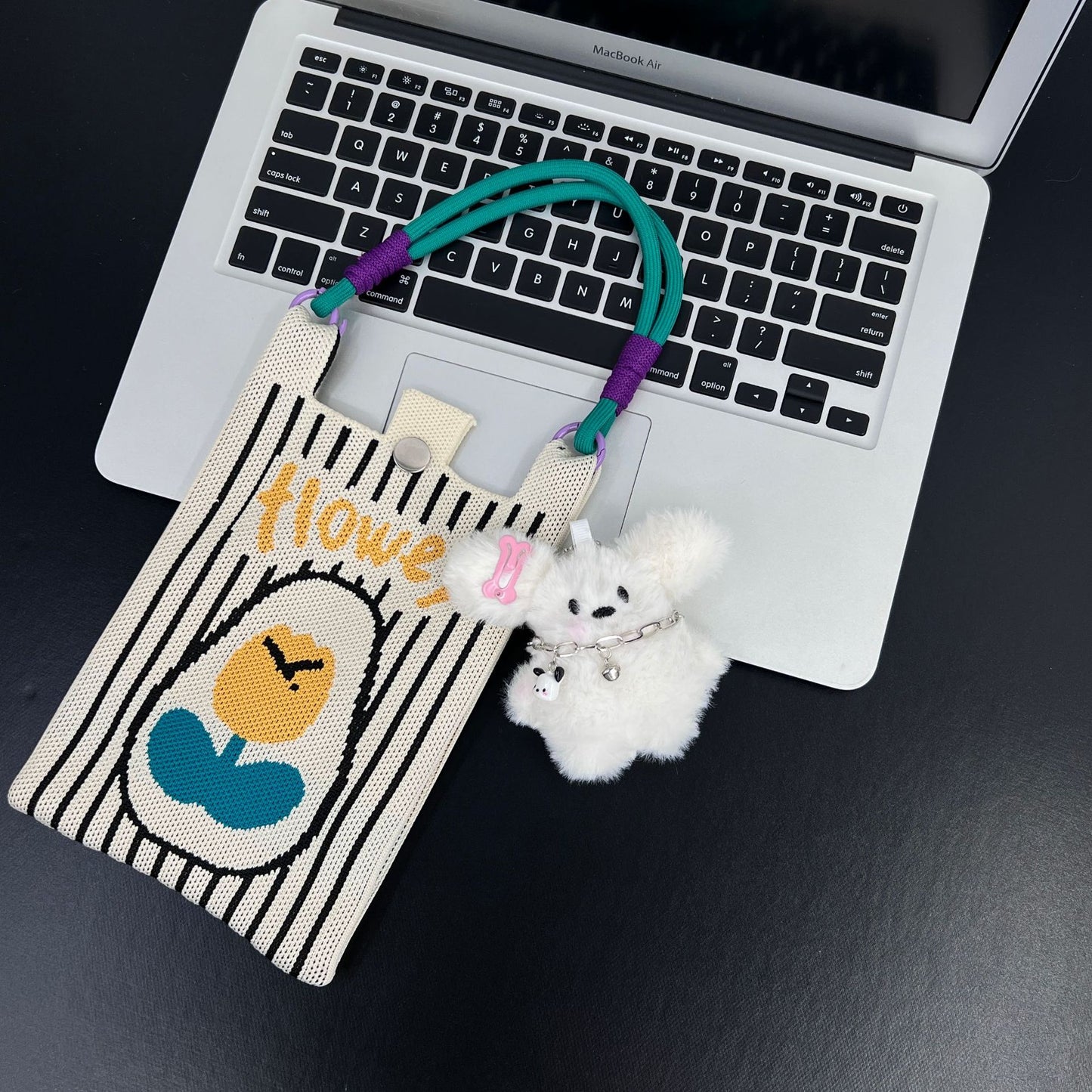 Cute Candy Color Phone Bag Korean Version Mini Knitted Bag Design Handheld Multi-use Cartoon Versatile Storage Bag Wholesale