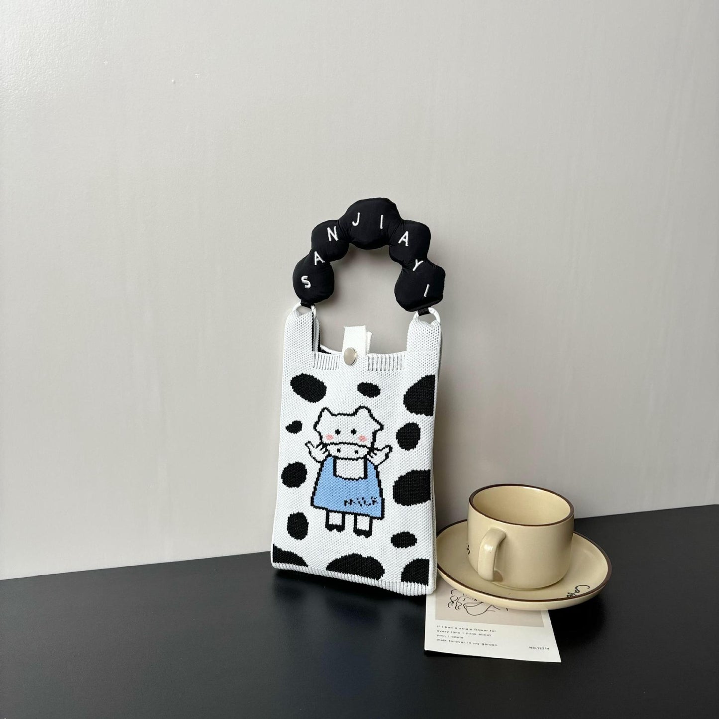 Advanced Sense Ins New Phone Bag Cute Cartoon Knitted Bag Niche Design Trendy Shoulder Crossbody Shoulder Bag