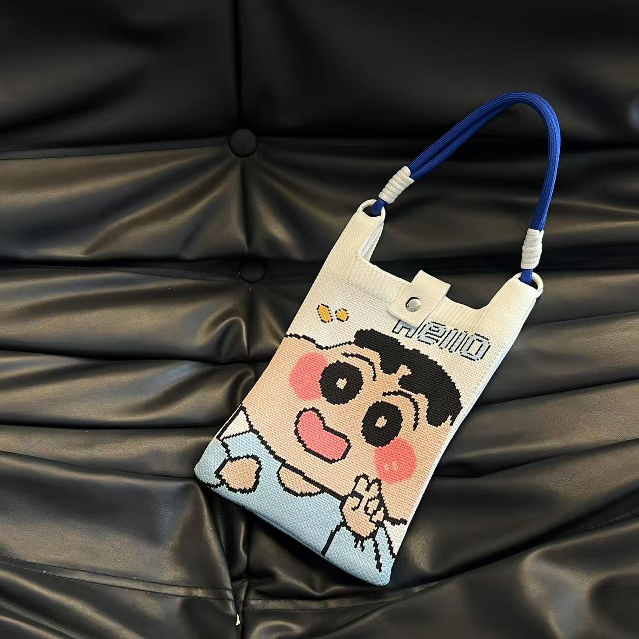 Cute Candy Color Phone Bag Korean Version Mini Knitted Bag Design Handheld Multi-use Cartoon Versatile Storage Bag Wholesale