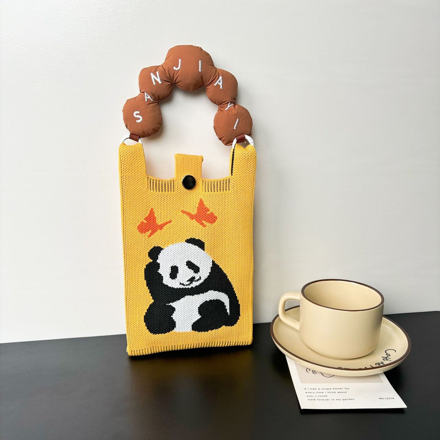 Advanced Sense Ins New Phone Bag Cute Cartoon Knitted Bag Niche Design Trendy Shoulder Crossbody Shoulder Bag