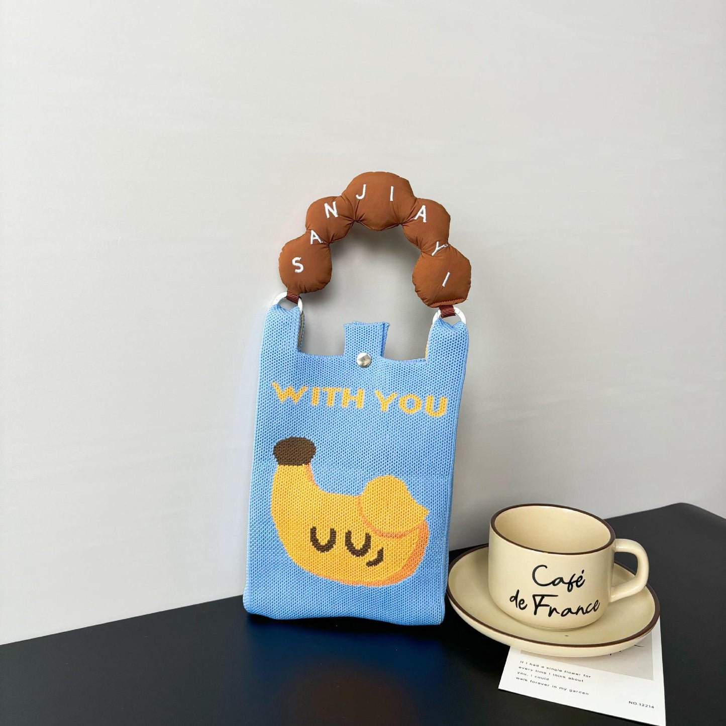 Advanced Sense Ins New Phone Bag Cute Cartoon Knitted Bag Niche Design Trendy Shoulder Crossbody Shoulder Bag