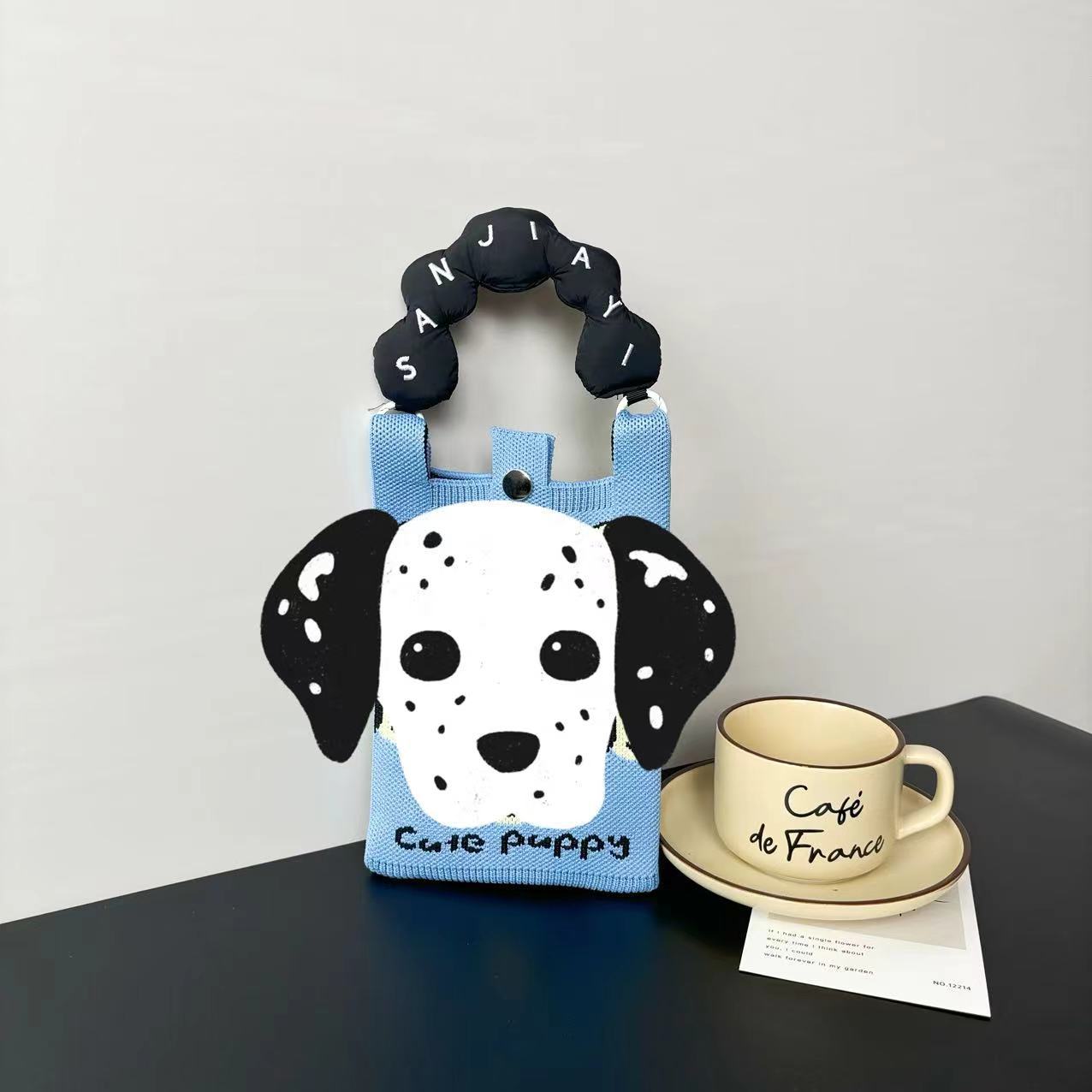 Advanced Sense Ins New Phone Bag Cute Cartoon Knitted Bag Niche Design Trendy Shoulder Crossbody Shoulder Bag