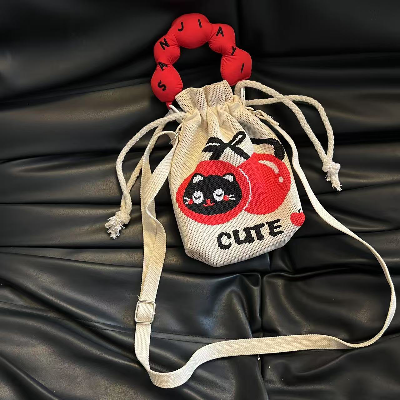 Cute Candy Color Phone Bag Korean Version Mini Knitted Bag Design Handheld Multi-use Cartoon Versatile Storage Bag Wholesale