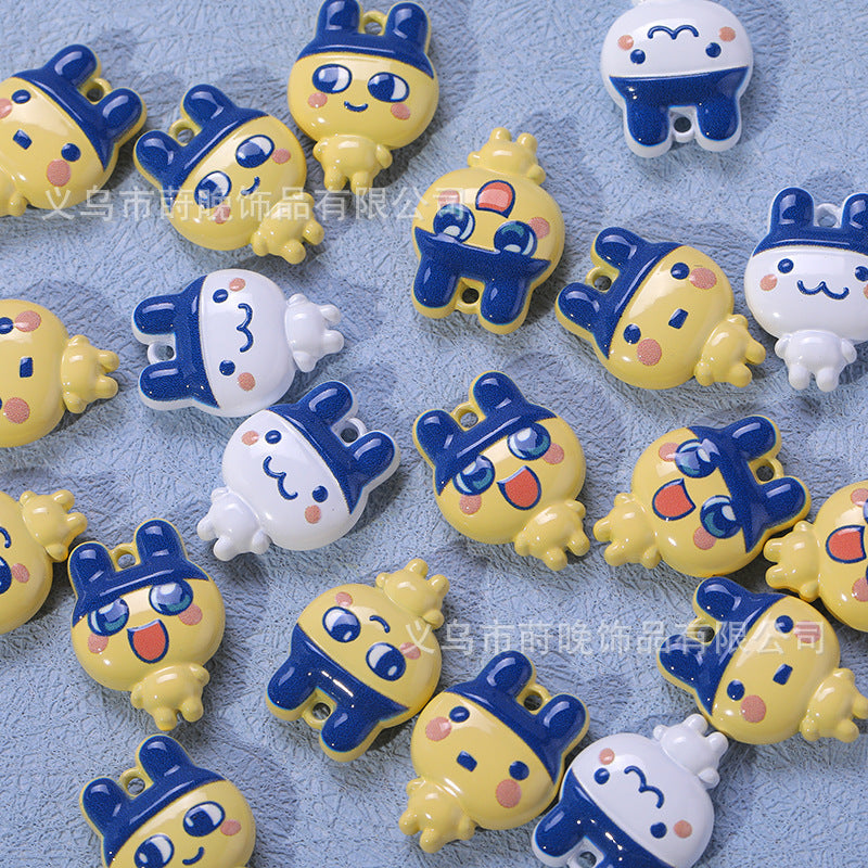 Zinc Alloy Painted Cute Cartoon Tamagotchi Pendant diy Mobile Phone Chain Keychain Bracelet Jewelry Accessories