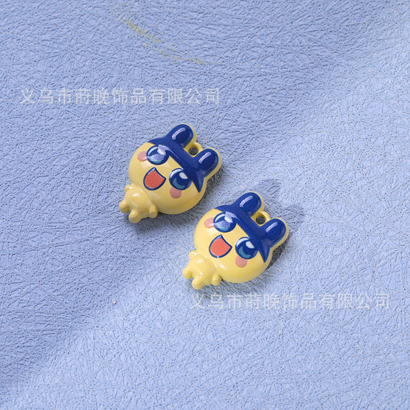 Zinc Alloy Painted Cute Cartoon Tamagotchi Pendant diy Mobile Phone Chain Keychain Bracelet Jewelry Accessories