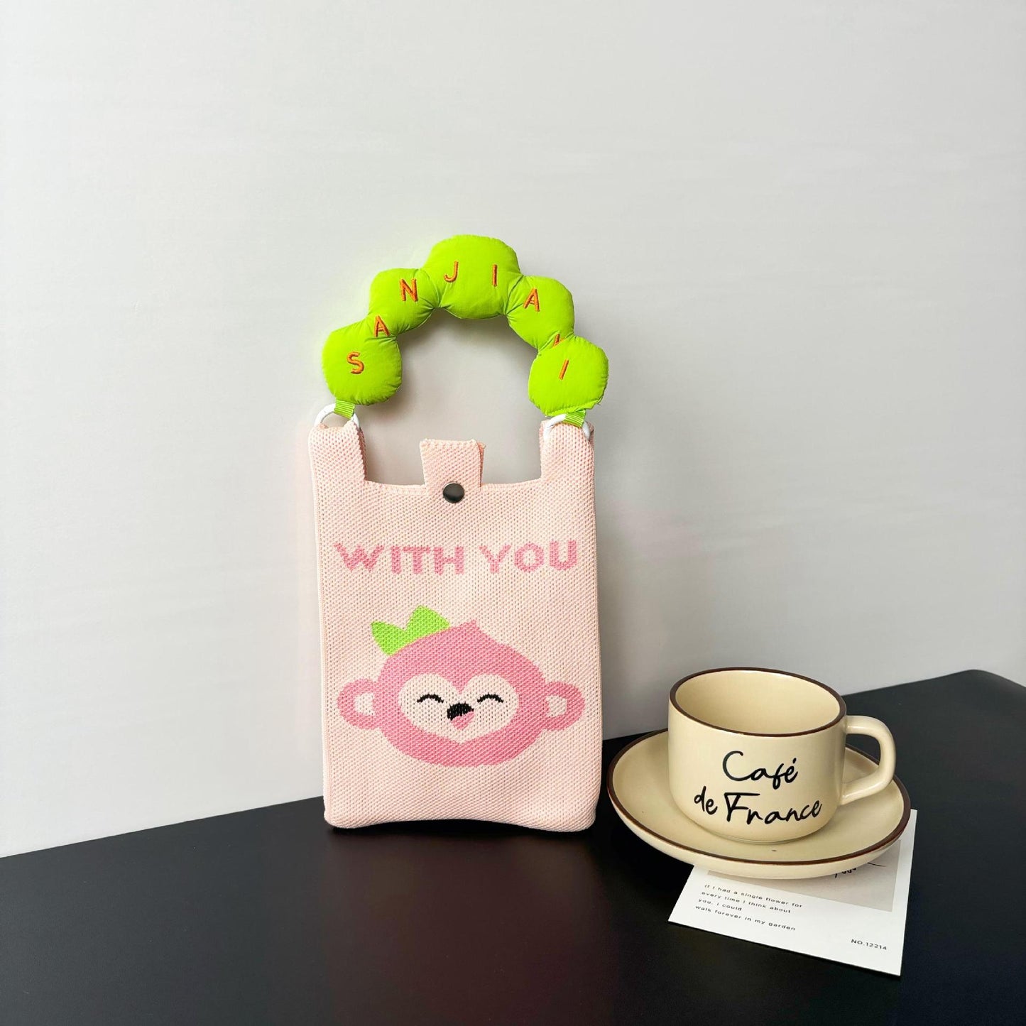 Advanced Sense Ins New Phone Bag Cute Cartoon Knitted Bag Niche Design Trendy Shoulder Crossbody Shoulder Bag