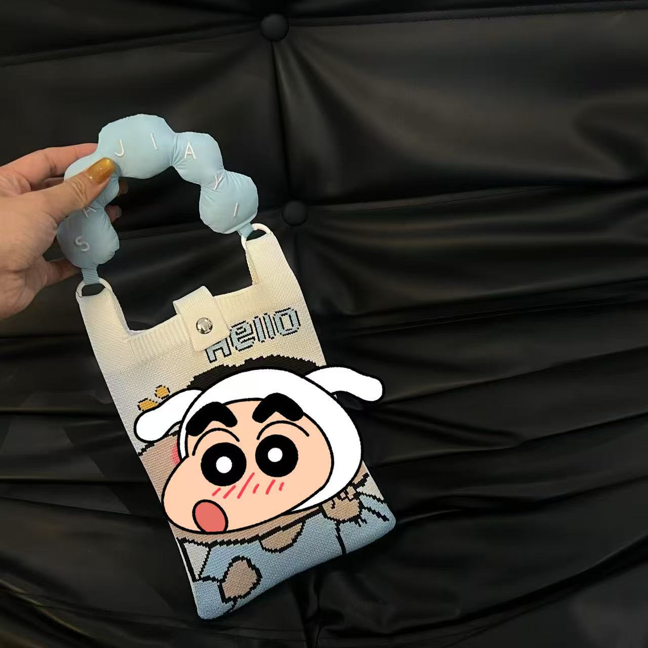 Cute Candy Color Phone Bag Korean Version Mini Knitted Bag Design Handheld Multi-use Cartoon Versatile Storage Bag Wholesale