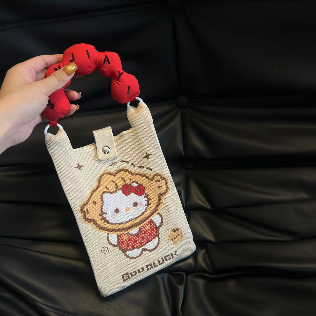 Cute Candy Color Phone Bag Korean Version Mini Knitted Bag Design Handheld Multi-use Cartoon Versatile Storage Bag Wholesale