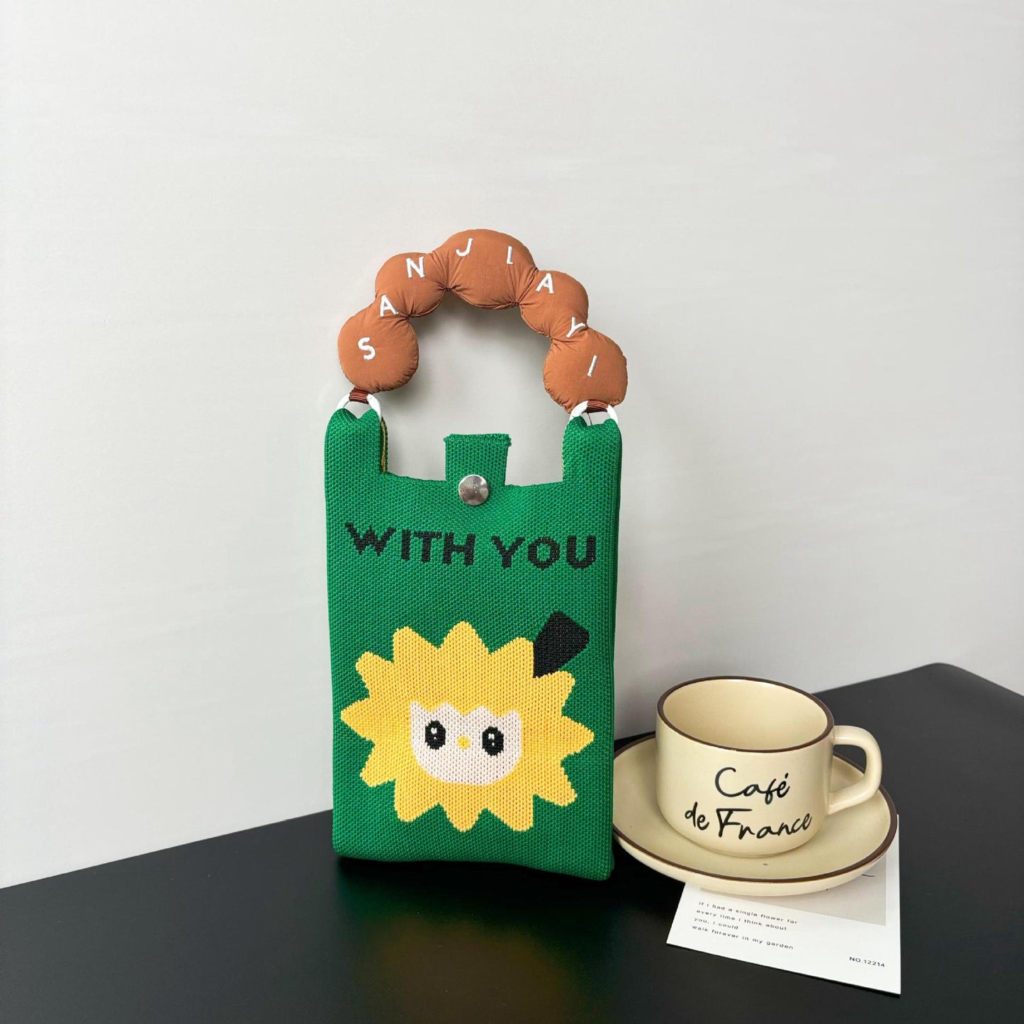 Advanced Sense Ins New Phone Bag Cute Cartoon Knitted Bag Niche Design Trendy Shoulder Crossbody Shoulder Bag