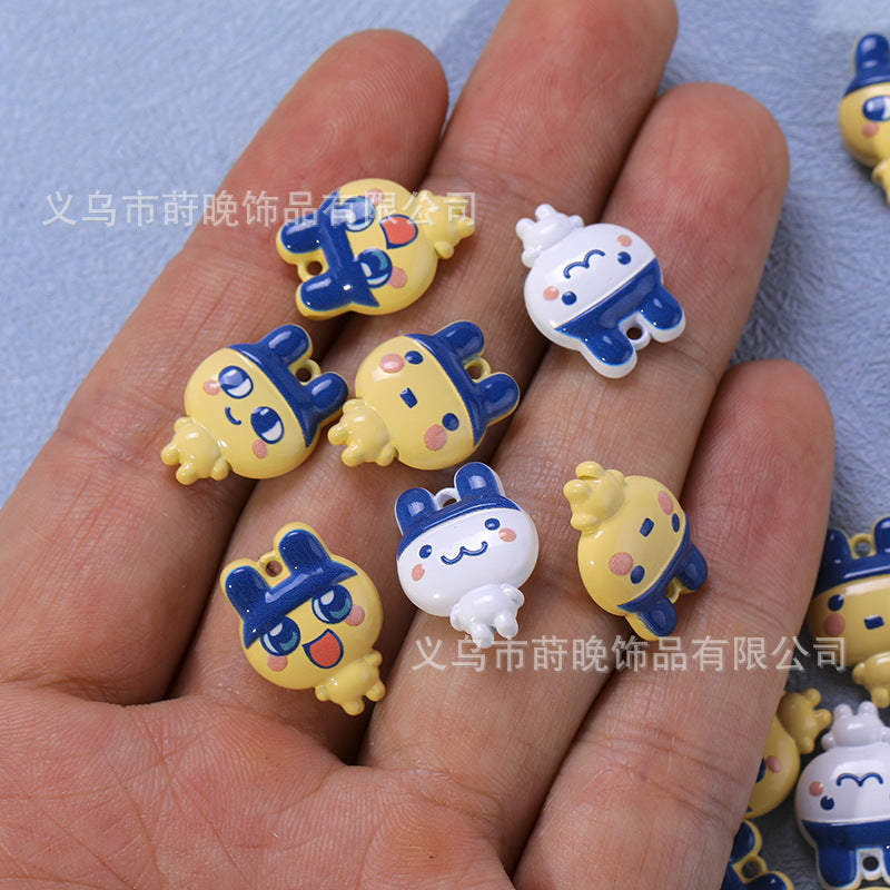 Zinc Alloy Painted Cute Cartoon Tamagotchi Pendant diy Mobile Phone Chain Keychain Bracelet Jewelry Accessories
