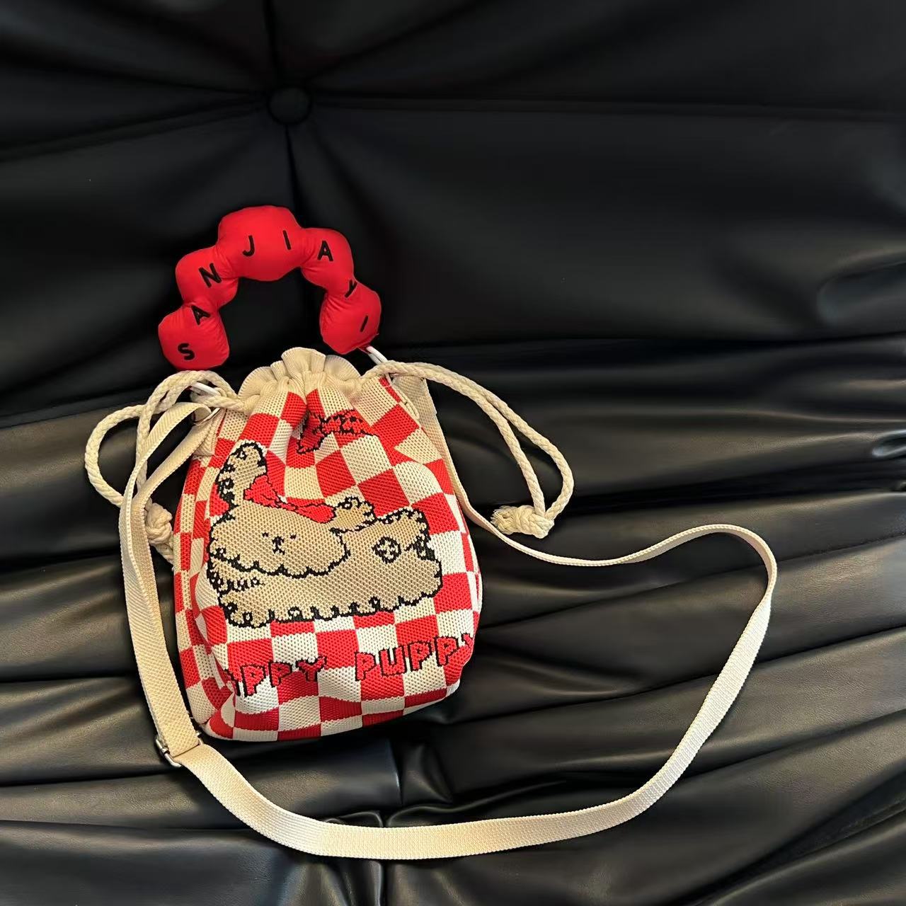 Cute Candy Color Phone Bag Korean Version Mini Knitted Bag Design Handheld Multi-use Cartoon Versatile Storage Bag Wholesale