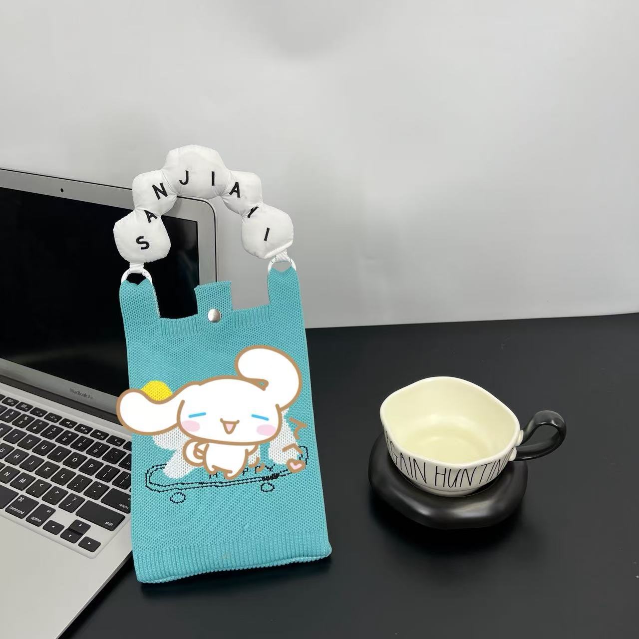 Cute Candy Color Phone Bag Korean Version Mini Knitted Bag Design Handheld Multi-use Cartoon Versatile Storage Bag Wholesale