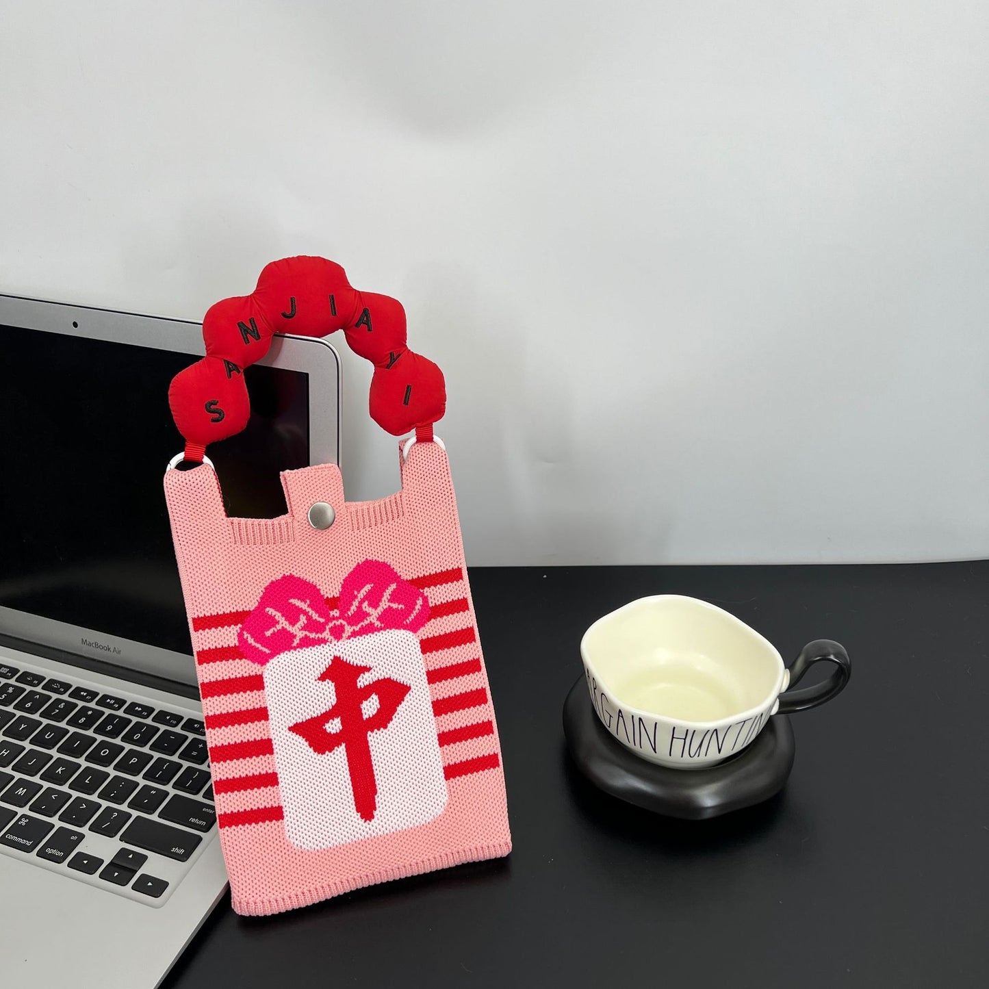 Cute Candy Color Phone Bag Korean Version Mini Knitted Bag Design Handheld Multi-use Cartoon Versatile Storage Bag Wholesale