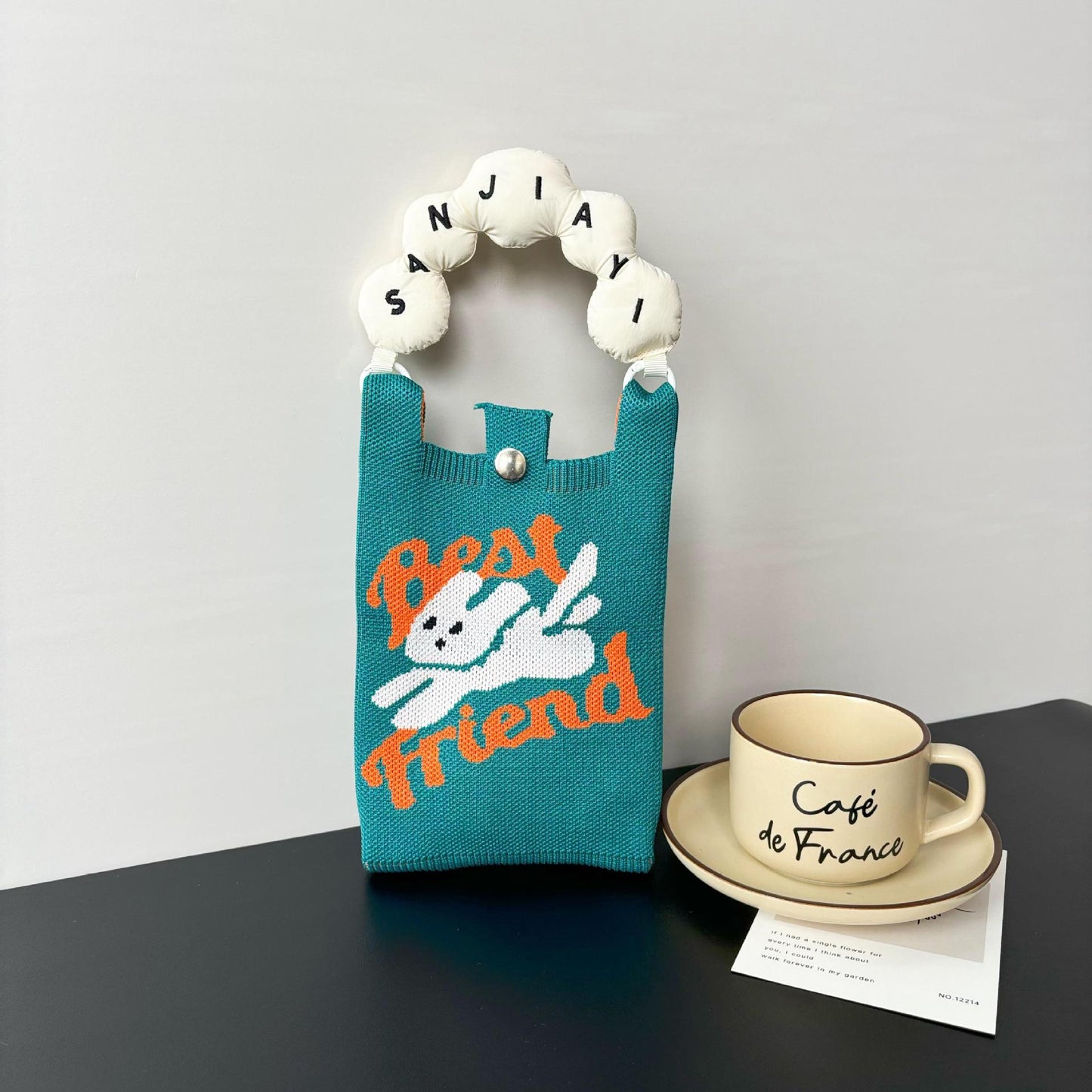 Advanced Sense Ins New Phone Bag Cute Cartoon Knitted Bag Niche Design Trendy Shoulder Crossbody Shoulder Bag