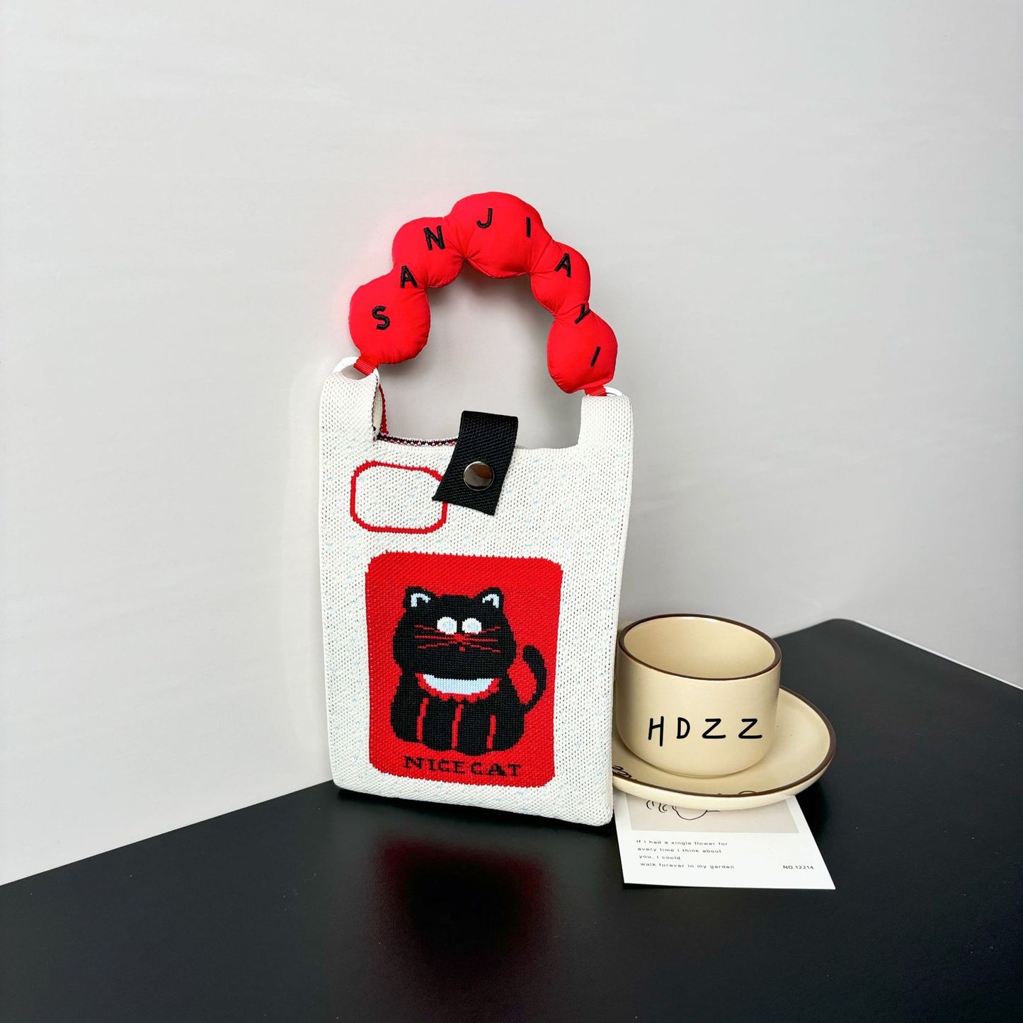 Advanced Sense Ins New Phone Bag Cute Cartoon Knitted Bag Niche Design Trendy Shoulder Crossbody Shoulder Bag