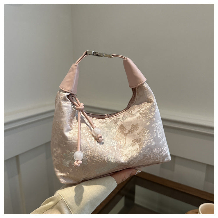 New Chinese Style Chinese Style Embroidery Bag for Women2025New Summer Commuting Crossbody Bag Niche Ancient Style Handheld Bucket Bag