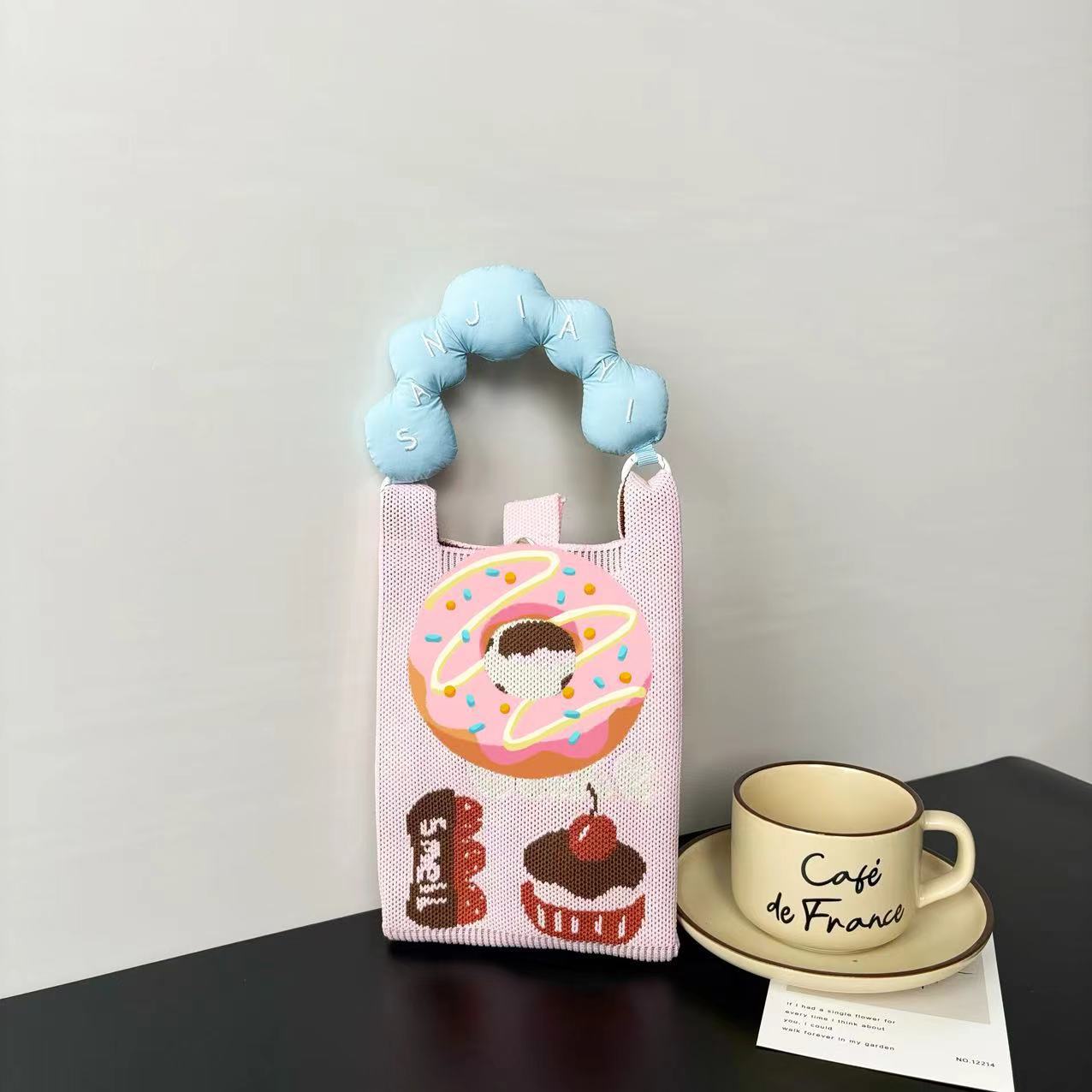 Advanced Sense Ins New Phone Bag Cute Cartoon Knitted Bag Niche Design Trendy Shoulder Crossbody Shoulder Bag