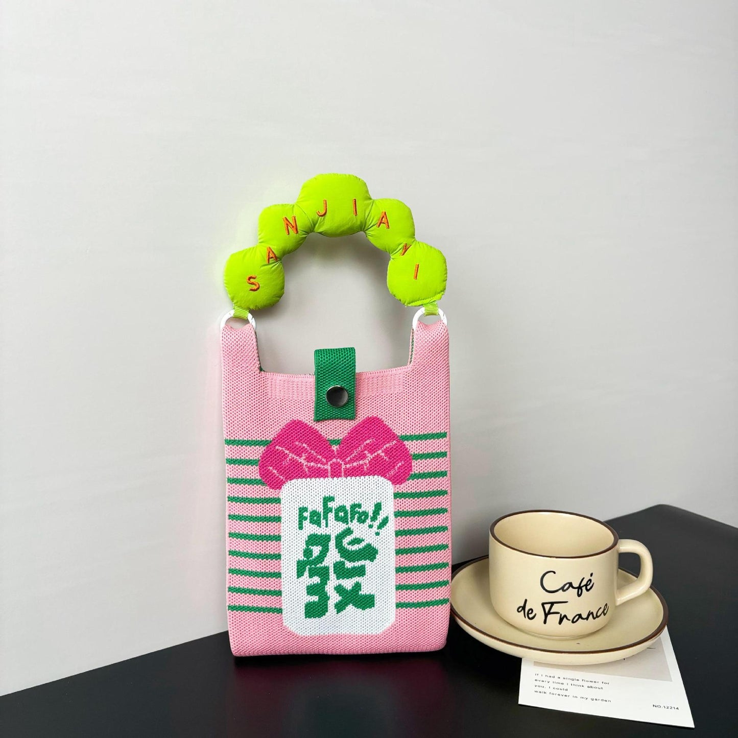 Advanced Sense Ins New Phone Bag Cute Cartoon Knitted Bag Niche Design Trendy Shoulder Crossbody Shoulder Bag