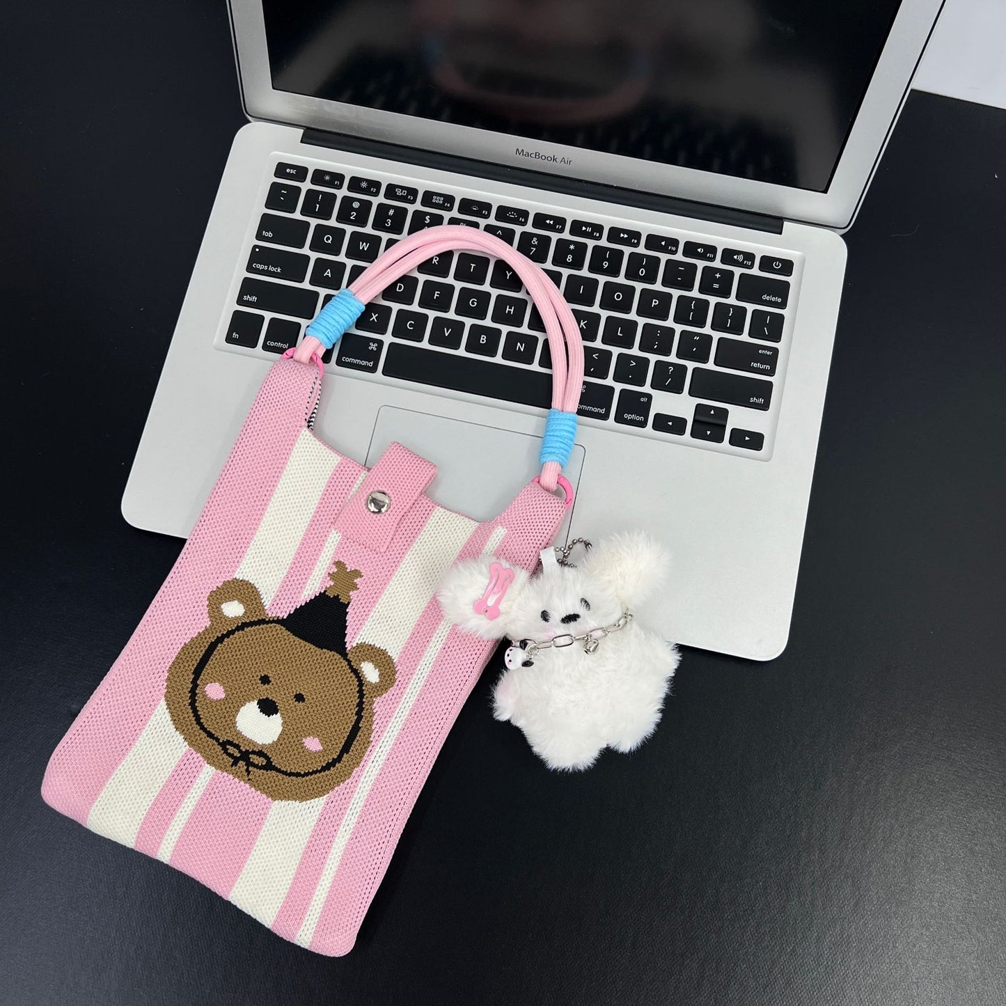 Cute Candy Color Phone Bag Korean Version Mini Knitted Bag Design Handheld Multi-use Cartoon Versatile Storage Bag Wholesale