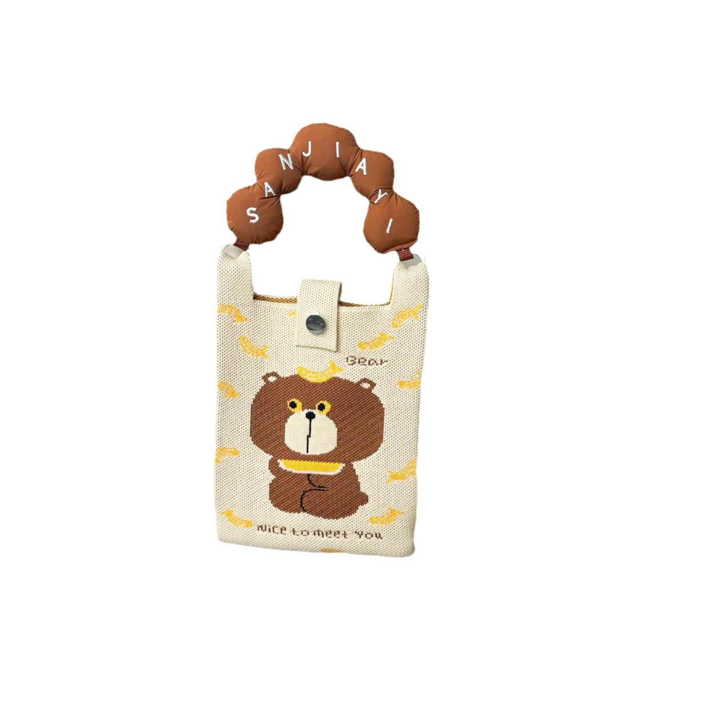Advanced Sense Ins New Phone Bag Cute Cartoon Knitted Bag Niche Design Trendy Shoulder Crossbody Shoulder Bag