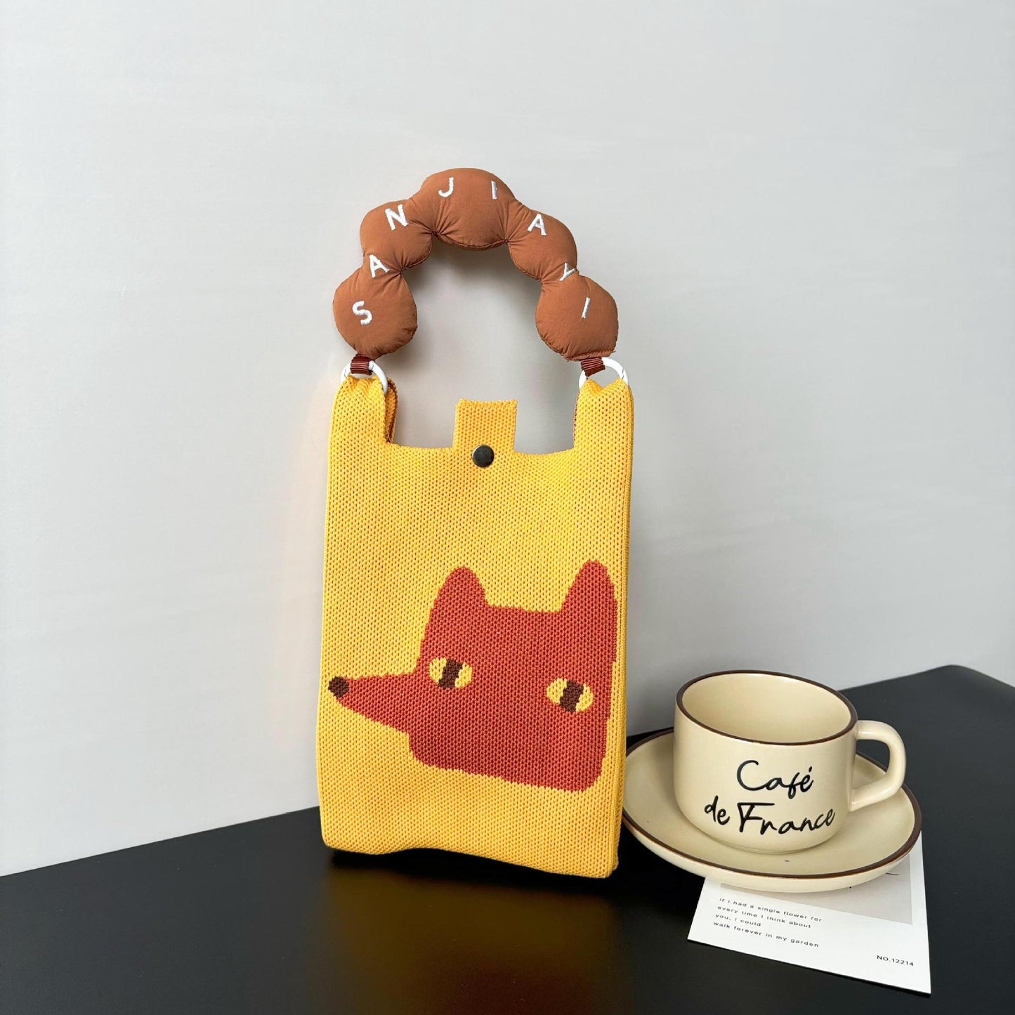 Advanced Sense Ins New Phone Bag Cute Cartoon Knitted Bag Niche Design Trendy Shoulder Crossbody Shoulder Bag