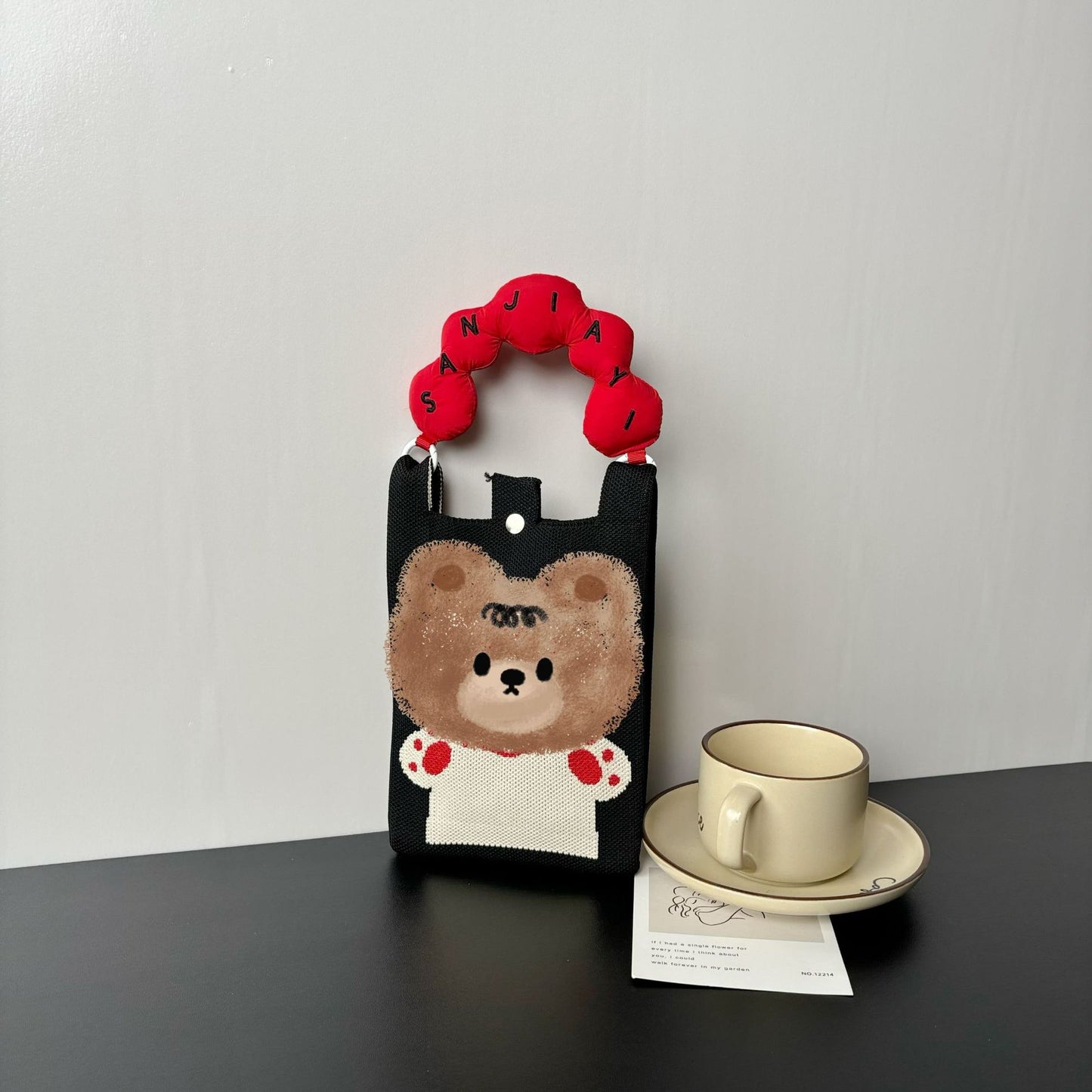 Advanced Sense Ins New Phone Bag Cute Cartoon Knitted Bag Niche Design Trendy Shoulder Crossbody Shoulder Bag