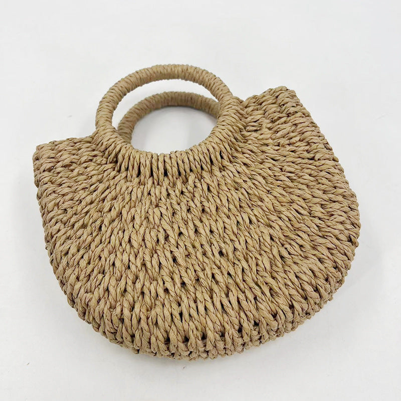 Original diy Handmade Seaside Vacation Letter Straw Bag Handheld Shoulder Paper Rope Women's Bag Straw Bag