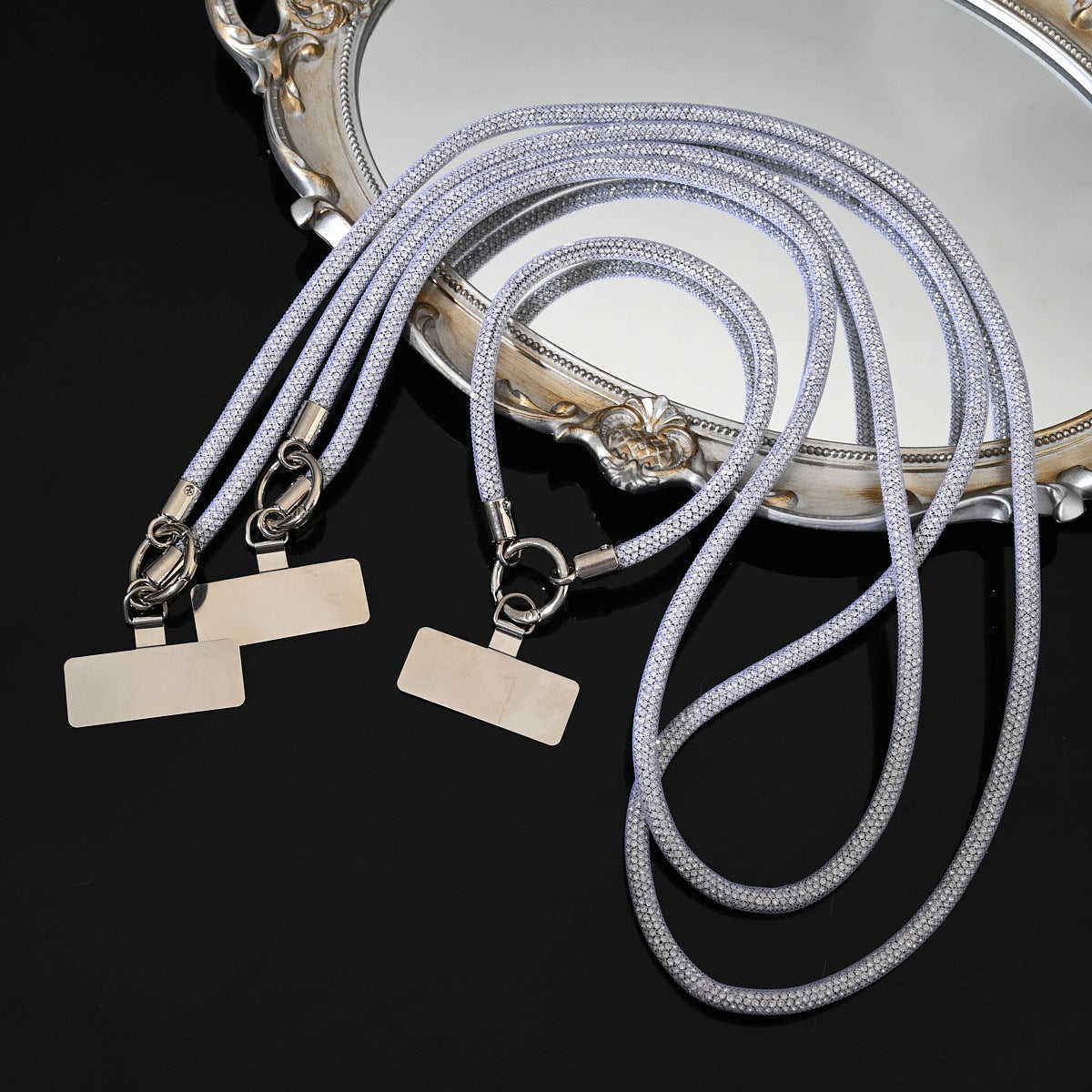 Phone Lanyard Full Diamond Wrist National Style Niche Net Bag Shiny Diamond Lanyard Travel Crossbody Shoulder Neck Phone Chain for Women