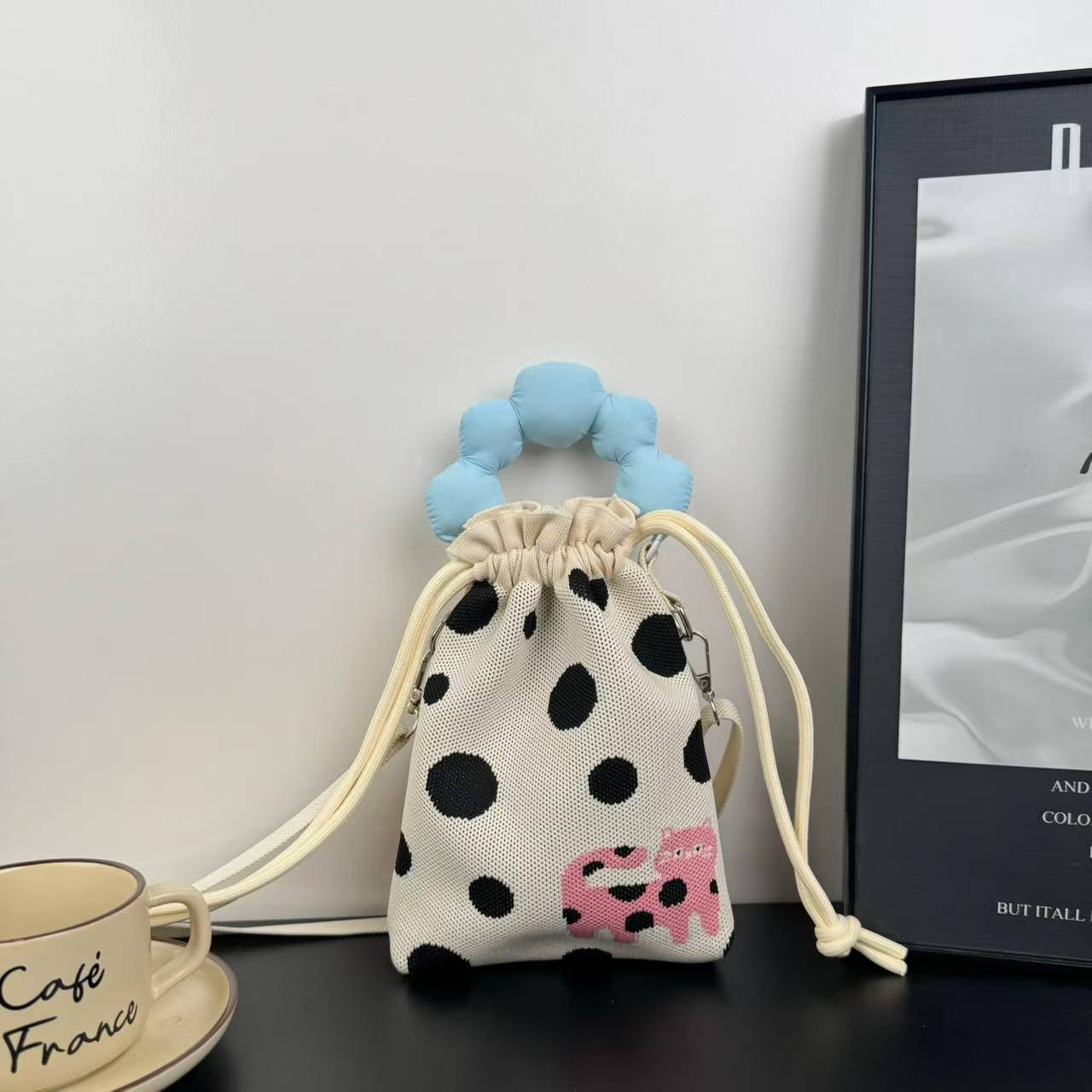 Advanced Sense Ins New Phone Bag Cute Cartoon Knitted Bag Niche Design Trendy Shoulder Crossbody Shoulder Bag