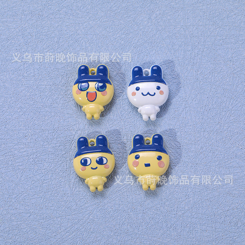 Zinc Alloy Painted Cute Cartoon Tamagotchi Pendant diy Mobile Phone Chain Keychain Bracelet Jewelry Accessories