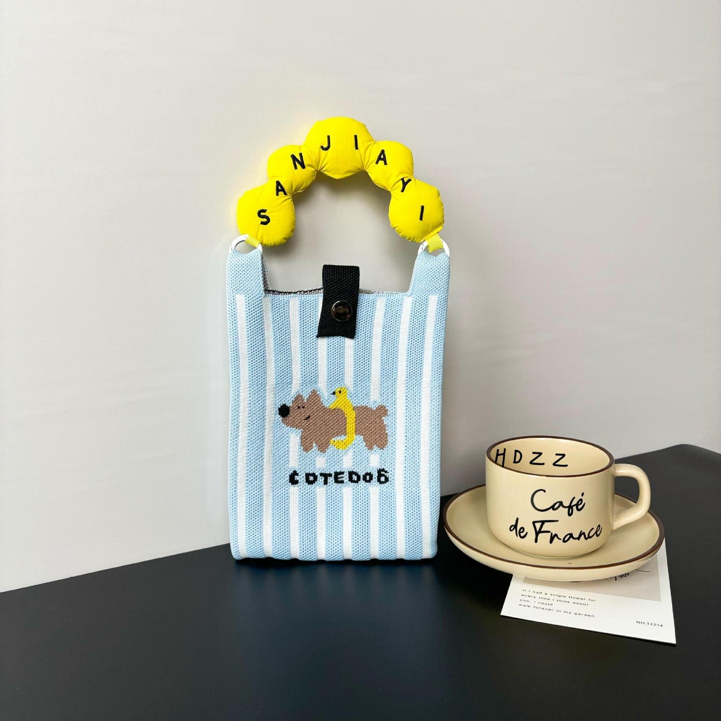 Advanced Sense Ins New Phone Bag Cute Cartoon Knitted Bag Niche Design Trendy Shoulder Crossbody Shoulder Bag