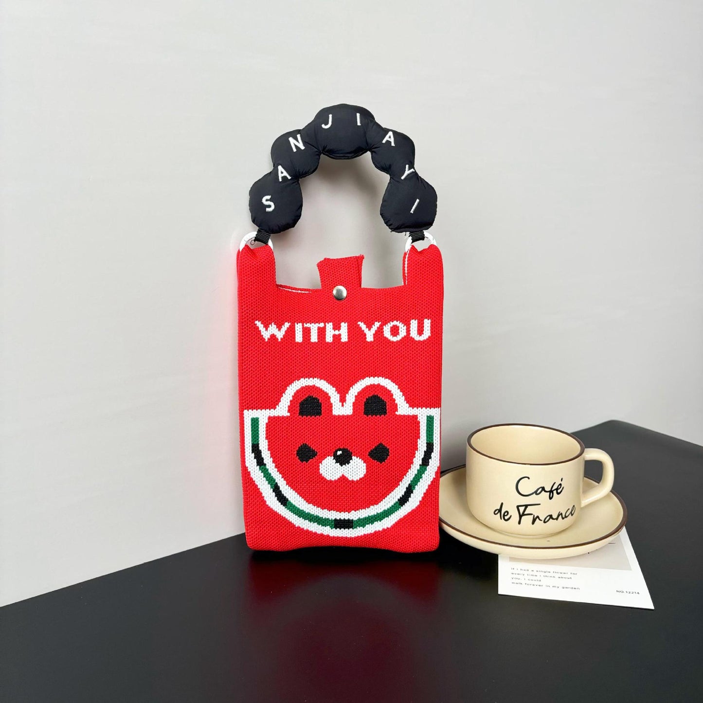 Advanced Sense Ins New Phone Bag Cute Cartoon Knitted Bag Niche Design Trendy Shoulder Crossbody Shoulder Bag