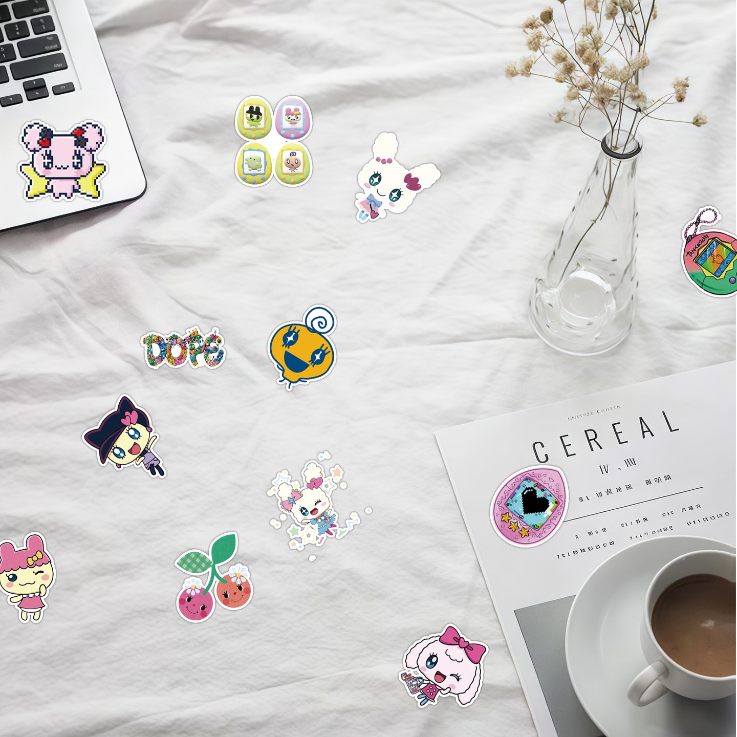 50 Tamagotchi Stickers Classic Game Console Cute Patterns Stickers for Luggage and Planner Decoration