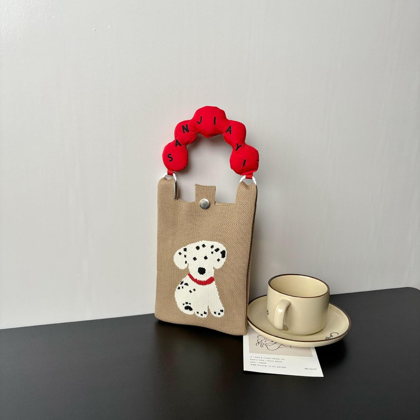 Advanced Sense Ins New Phone Bag Cute Cartoon Knitted Bag Niche Design Trendy Shoulder Crossbody Shoulder Bag