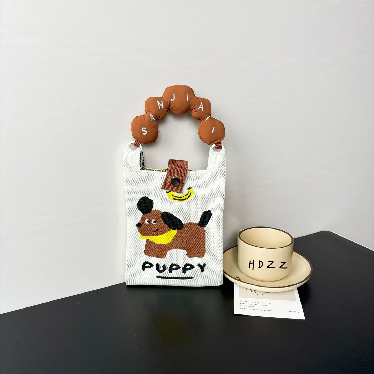 Advanced Sense Ins New Phone Bag Cute Cartoon Knitted Bag Niche Design Trendy Shoulder Crossbody Shoulder Bag