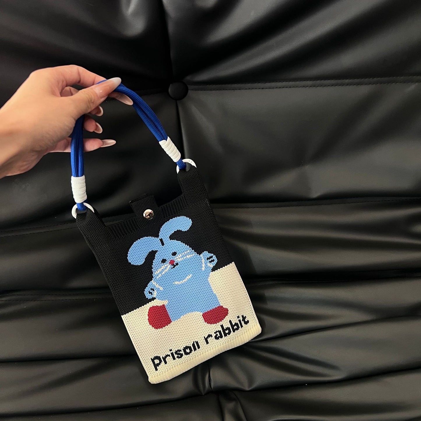 Cute Candy Color Phone Bag Korean Version Mini Knitted Bag Design Handheld Multi-use Cartoon Versatile Storage Bag Wholesale