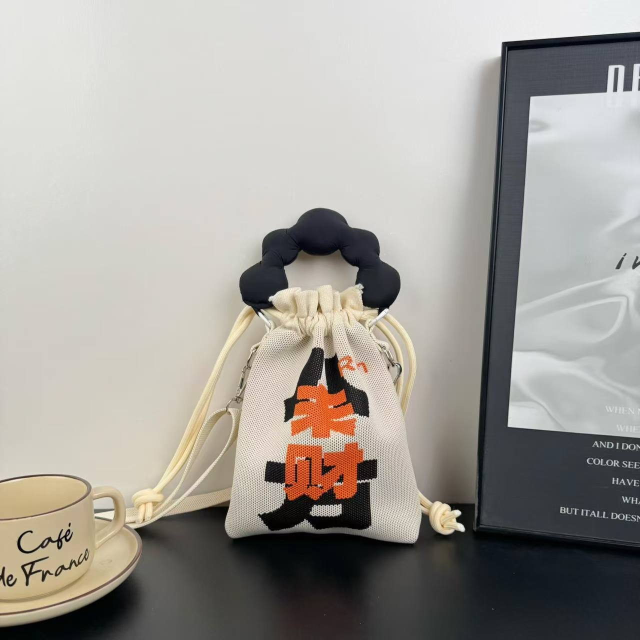 Advanced Sense Ins New Phone Bag Cute Cartoon Knitted Bag Niche Design Trendy Shoulder Crossbody Shoulder Bag