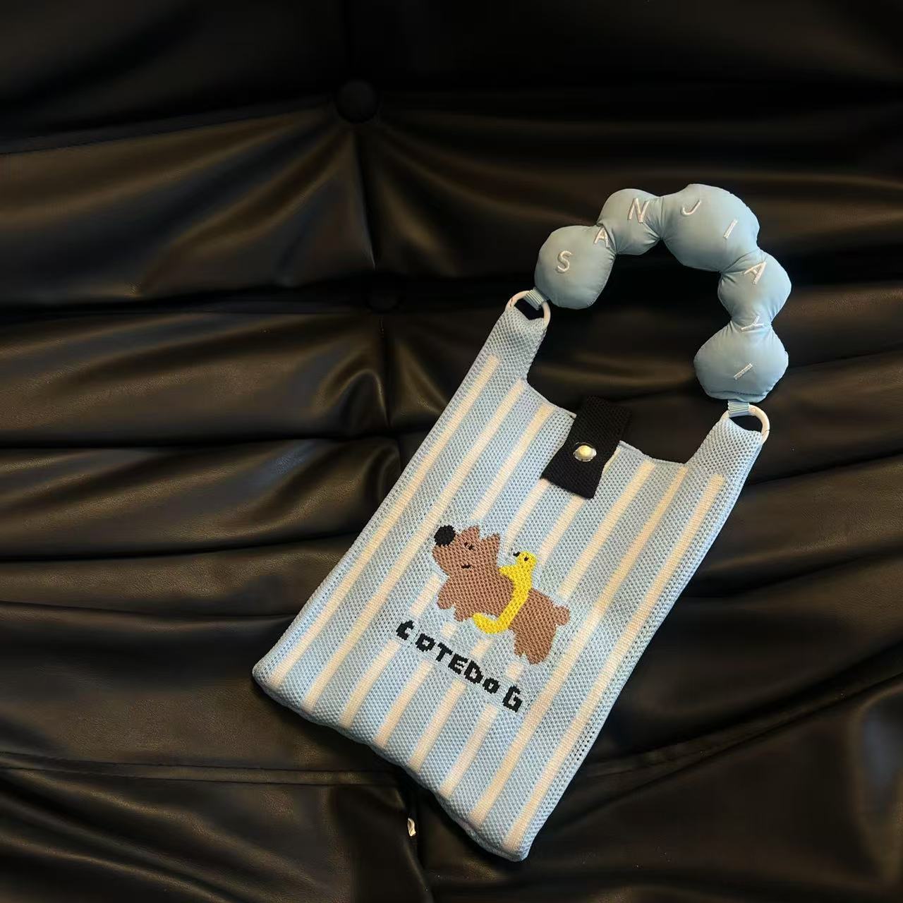 Cute Candy Color Phone Bag Korean Version Mini Knitted Bag Design Handheld Multi-use Cartoon Versatile Storage Bag Wholesale