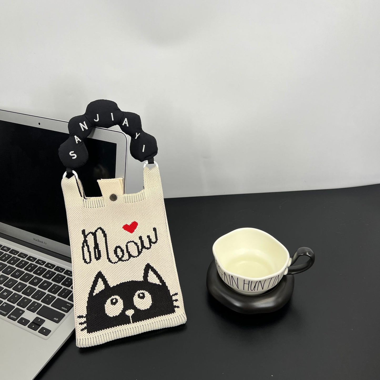 Cute Candy Color Phone Bag Korean Version Mini Knitted Bag Design Handheld Multi-use Cartoon Versatile Storage Bag Wholesale