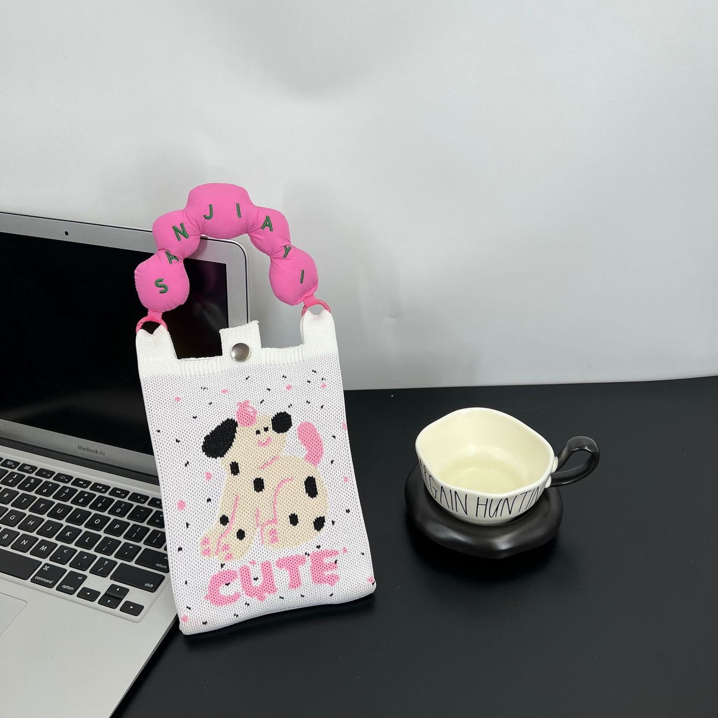 Cute Candy Color Phone Bag Korean Version Mini Knitted Bag Design Handheld Multi-use Cartoon Versatile Storage Bag Wholesale